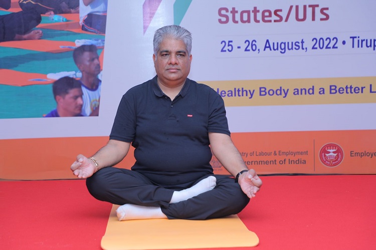 Yoga Camp held During Labour Ministers Conference at Tirupati