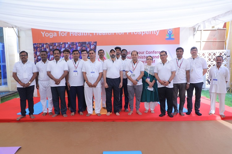 Yoga Camp held During Labour Ministers Conference at Tirupati