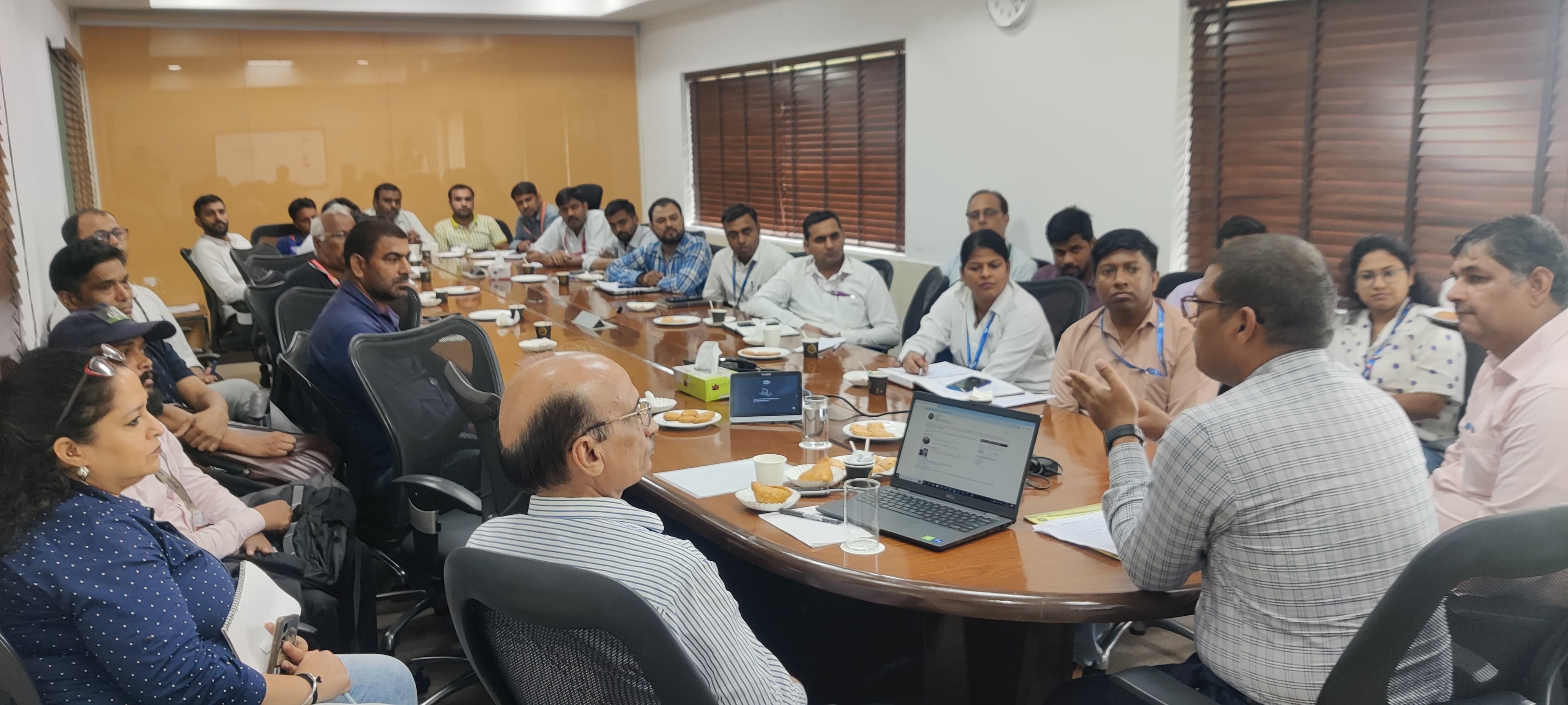 An awareness program conducted at Delhi International Airport Limited DIAL wherein they were informed about ESIC schemes, benefits of Adhaar Seeding and why coverage under ESIC is essential for Employers and Employees.